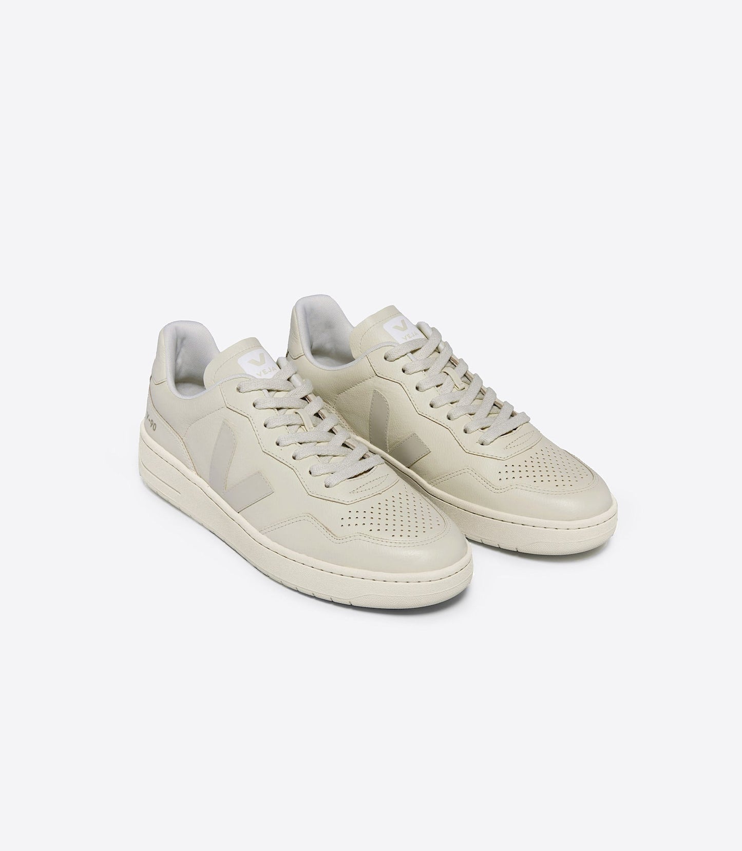 Baskets en suède et cuir certifié | beige "v-90 cashew oat"