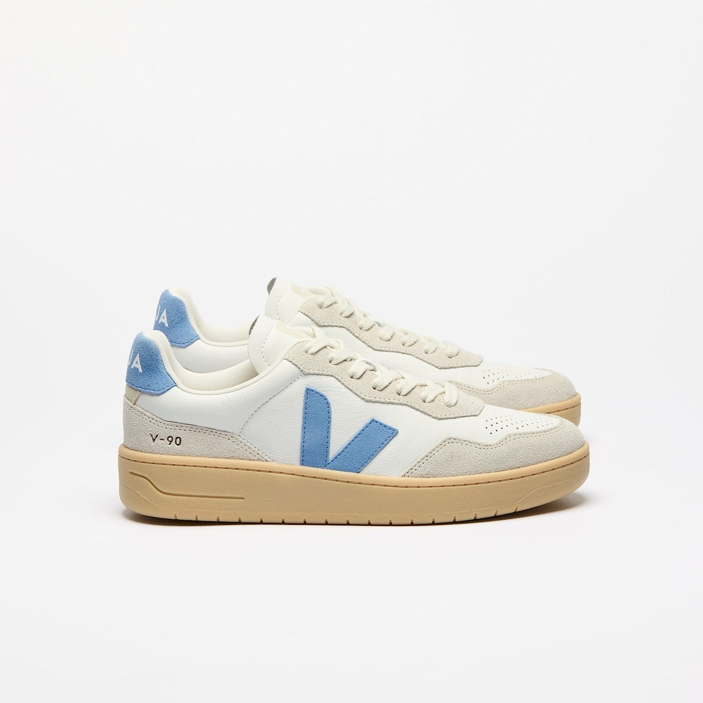 Baskets en caoutchouc recyclé | blanc "V-90 extra-white aqua natural"
