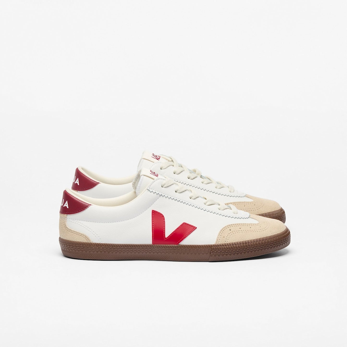 Baskets en cuir | blanc "volley - white pekin bark"