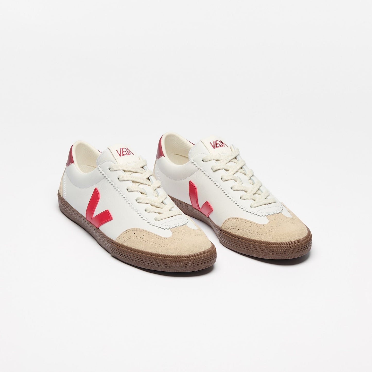 Baskets en cuir | blanc "volley - white pekin bark"
