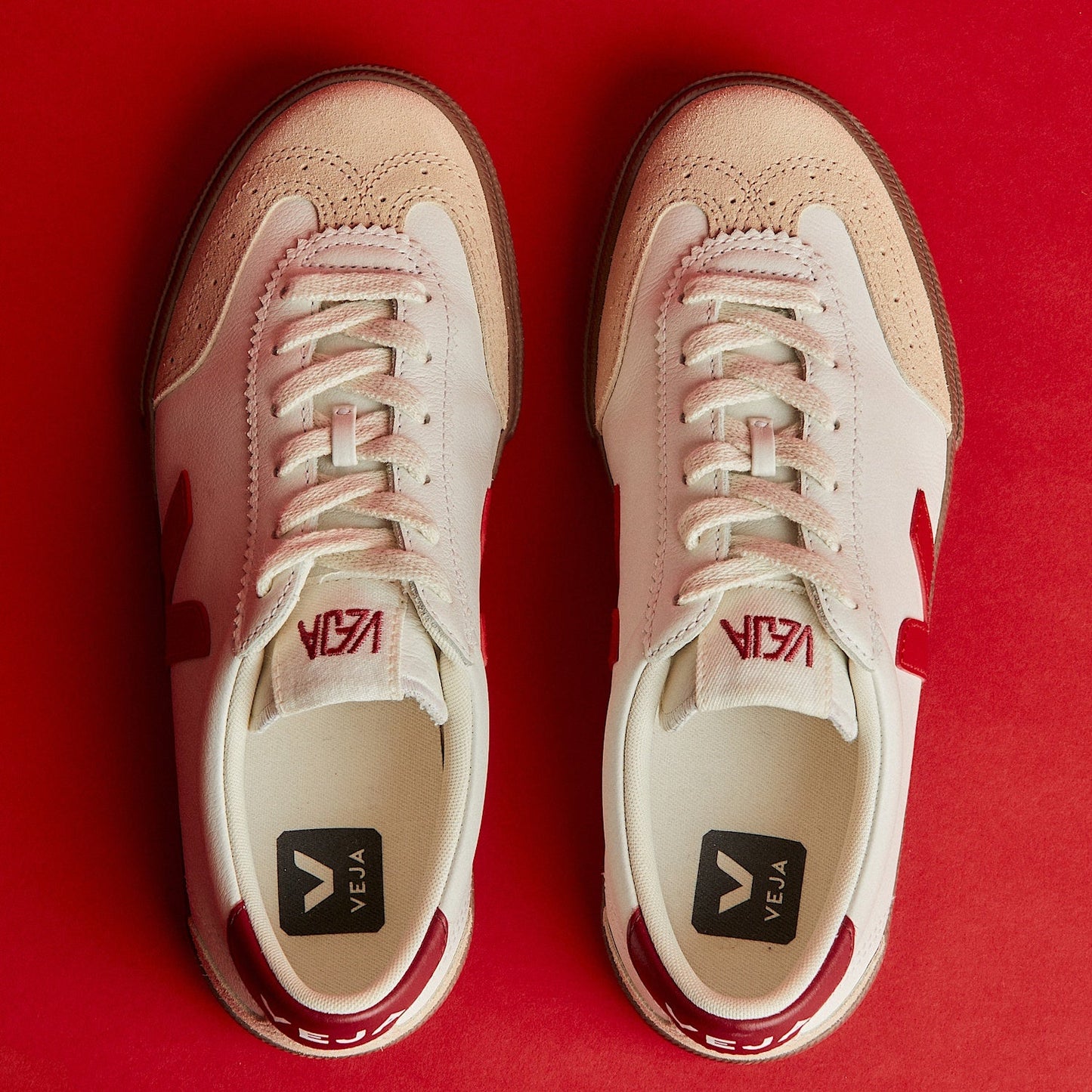 Baskets en cuir | blanc "volley - white pekin bark"