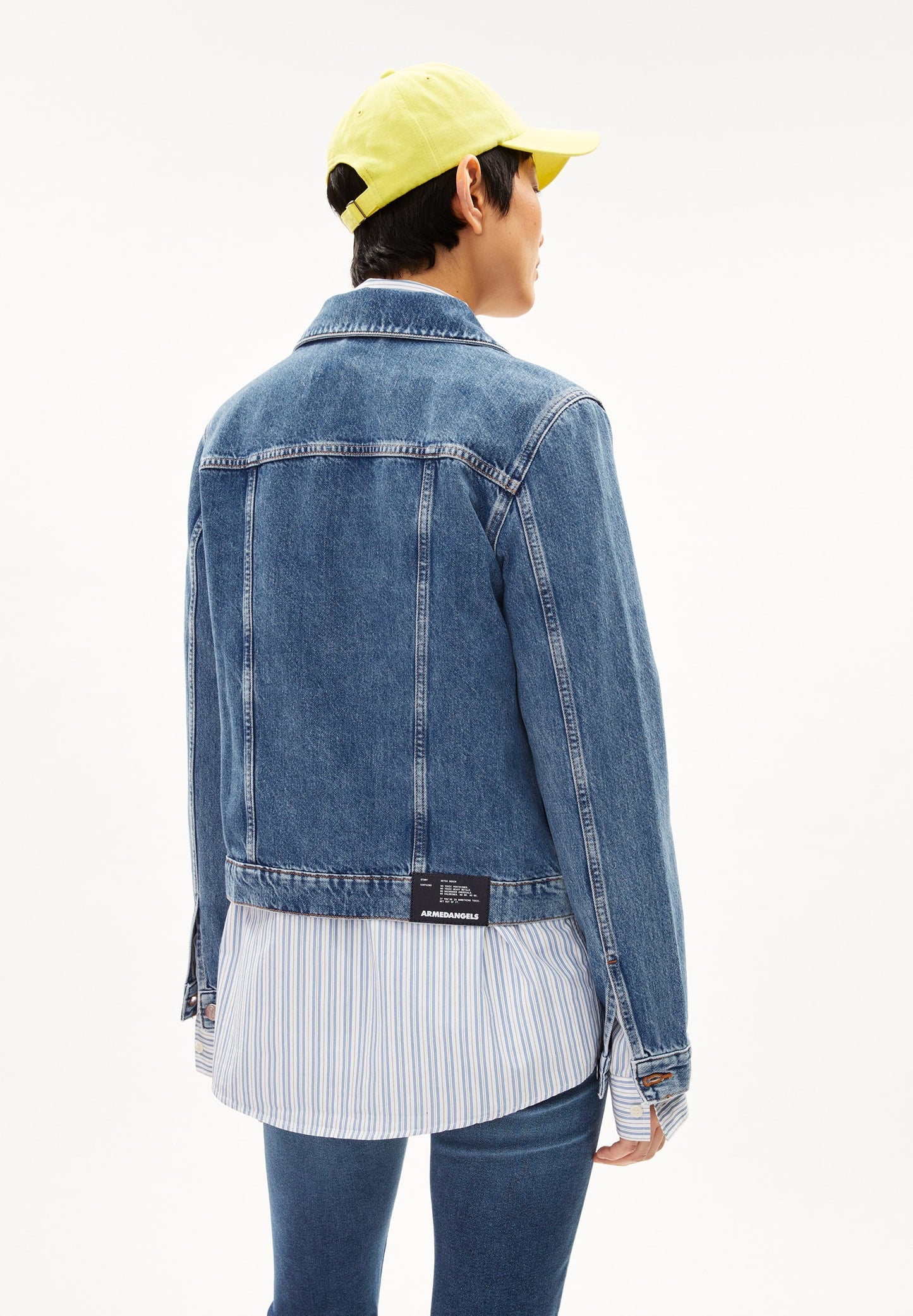 Veste en jean en coton bio et recyclé | Bleu dévalvé "velitaa retro true used wash"