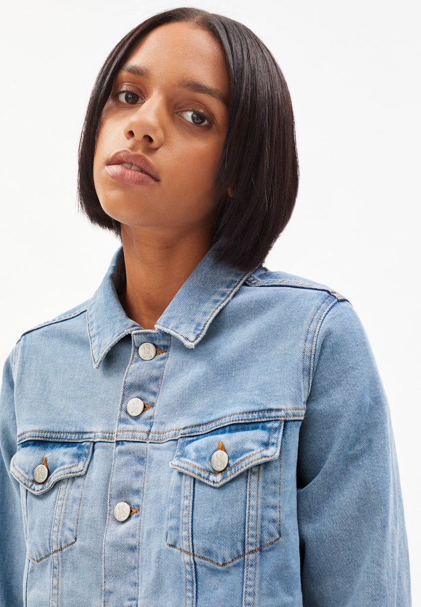 Veste en jean en coton bio - velitaa stormy blue