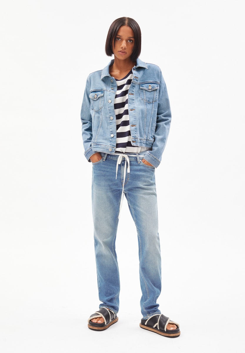 Veste en jean en coton bio - velitaa stormy blue
