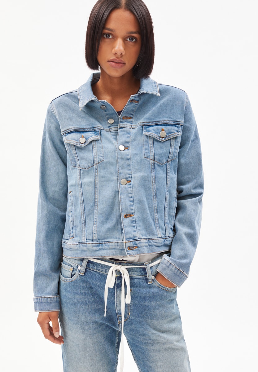 Veste en jean en coton bio - velitaa stormy blue