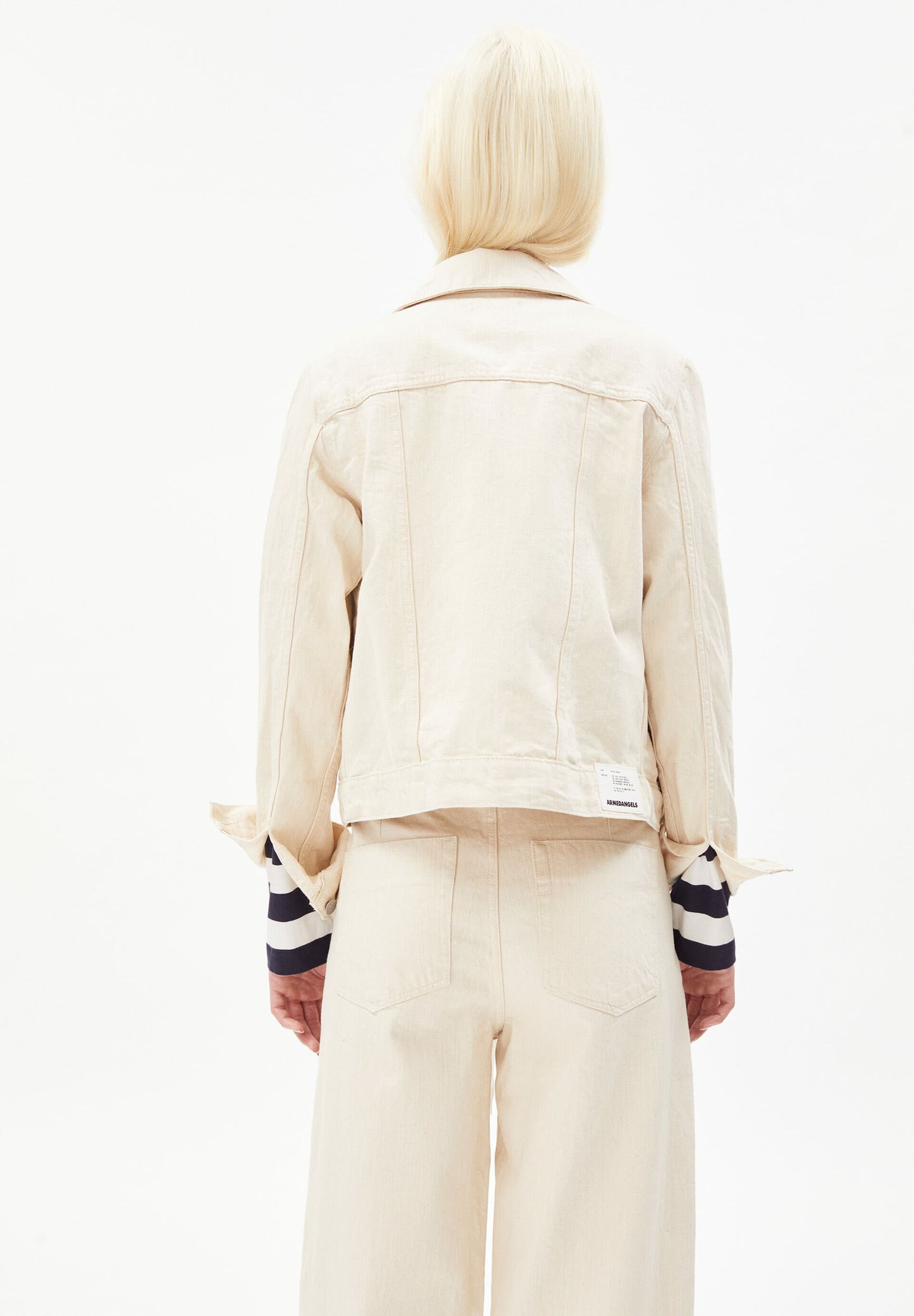 Veste blanc cassé en coton bio et recyclé non teint - velitaa undyed - undyed