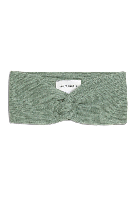 Bandeau vert pâle en coton bio et laine - maritaa