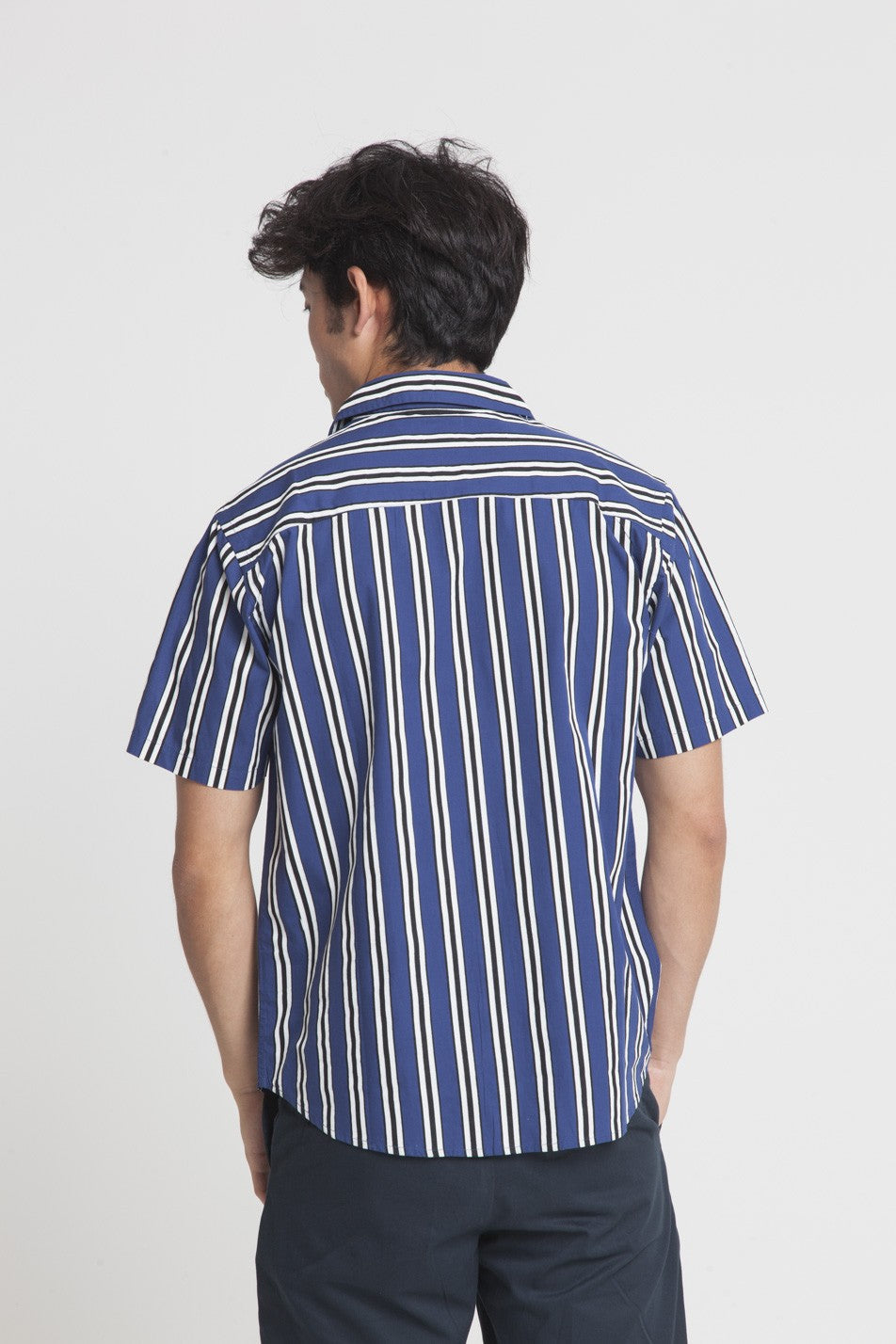 Chemise manches courtes rayée en coton bio - Tom
