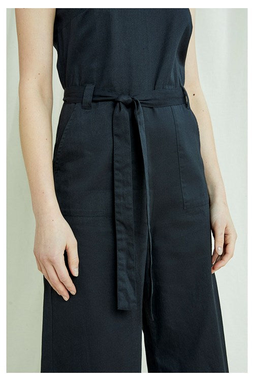 Combinaison noire en coton bio - vesta
