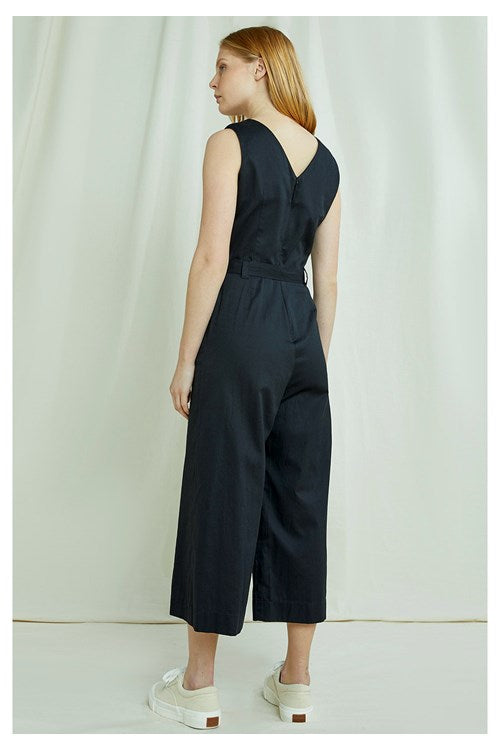 Combinaison noire en coton bio - vesta