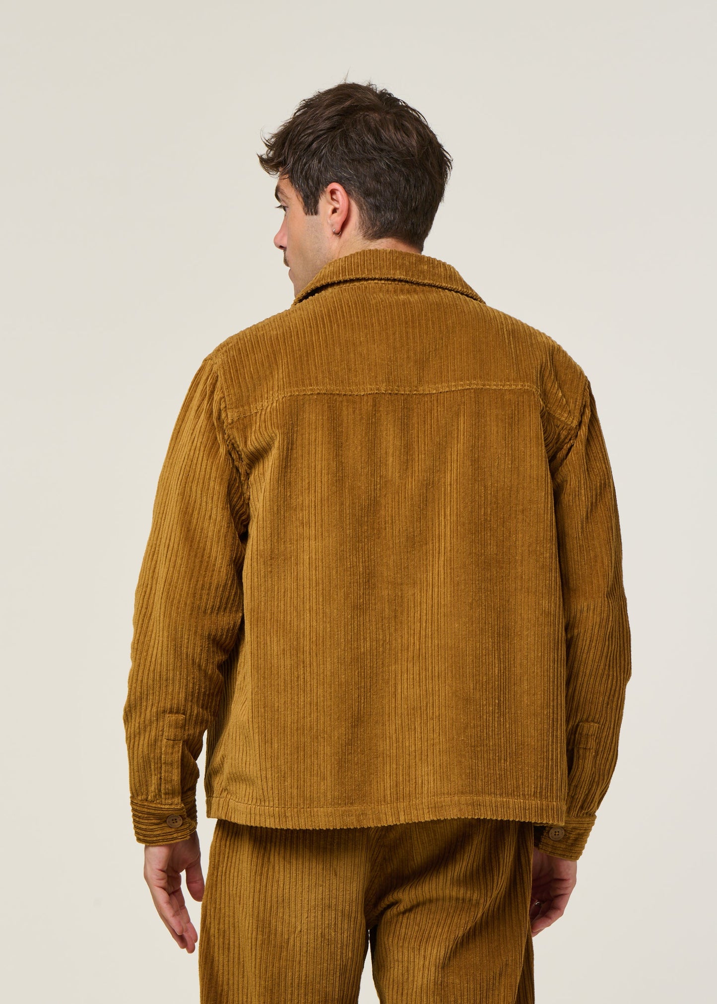 Veste velours en coton bio | camel "light oak corduroy gabin shirt - brown"