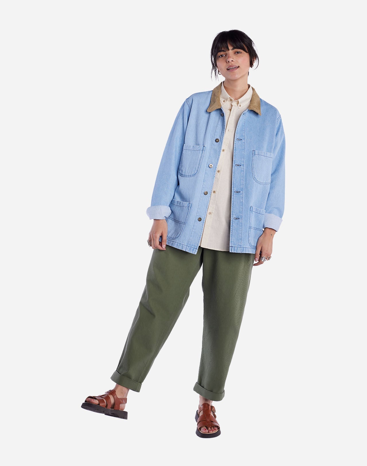 Veste en coton biologique | bleu "jacket helford denim clair - light denim"