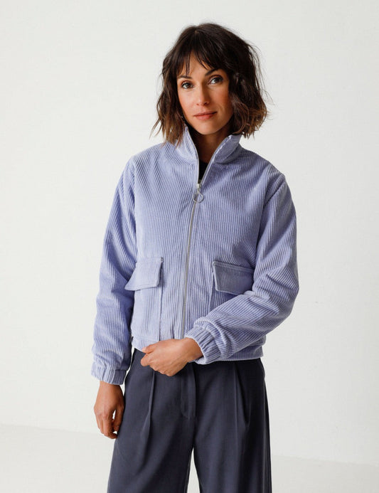 Veste en velours côtelé de coton bio | violet "henar jacket violet blue"