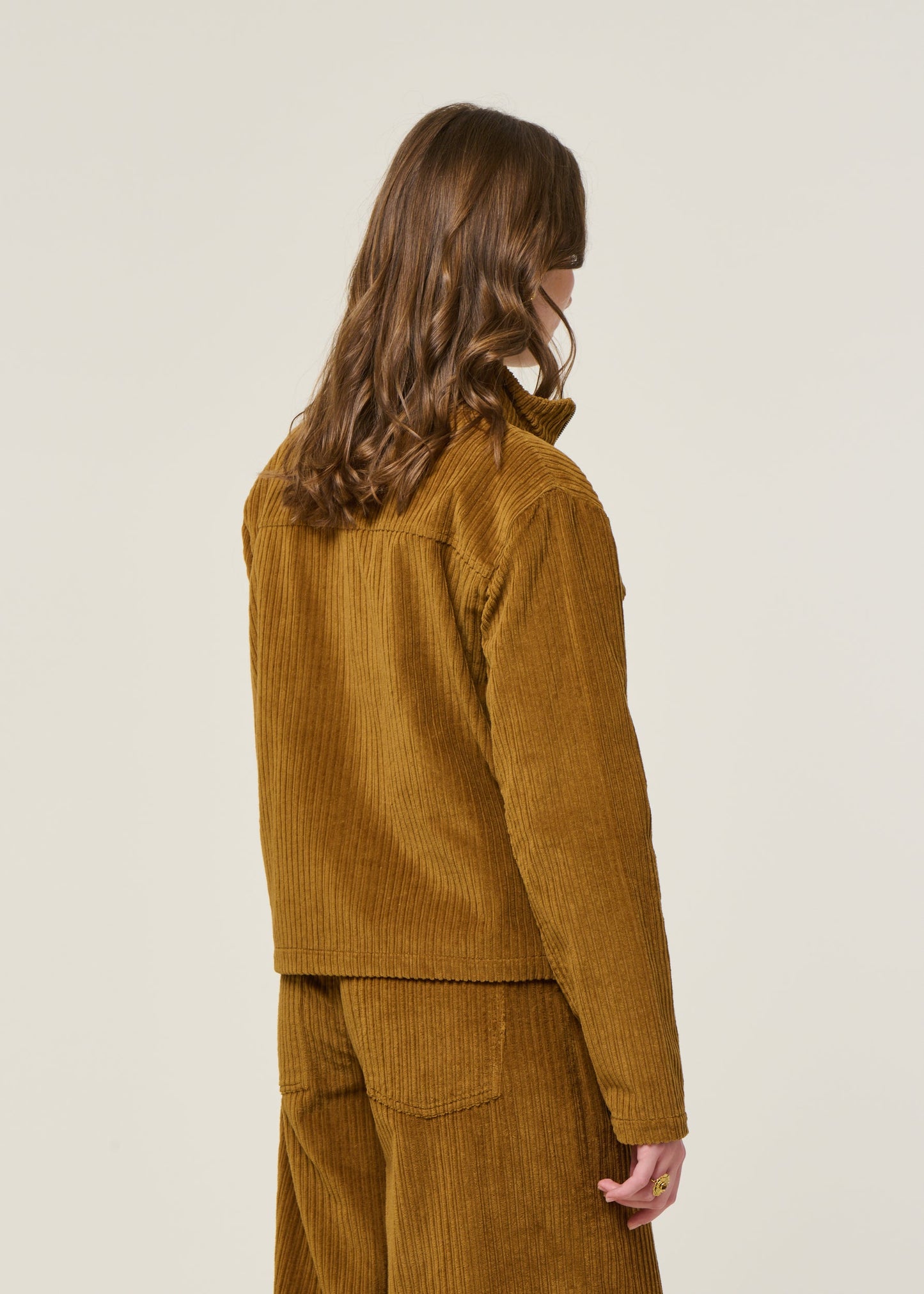 Veste velours en coton bio | camel "light oak corduroy celia jacket - brown"