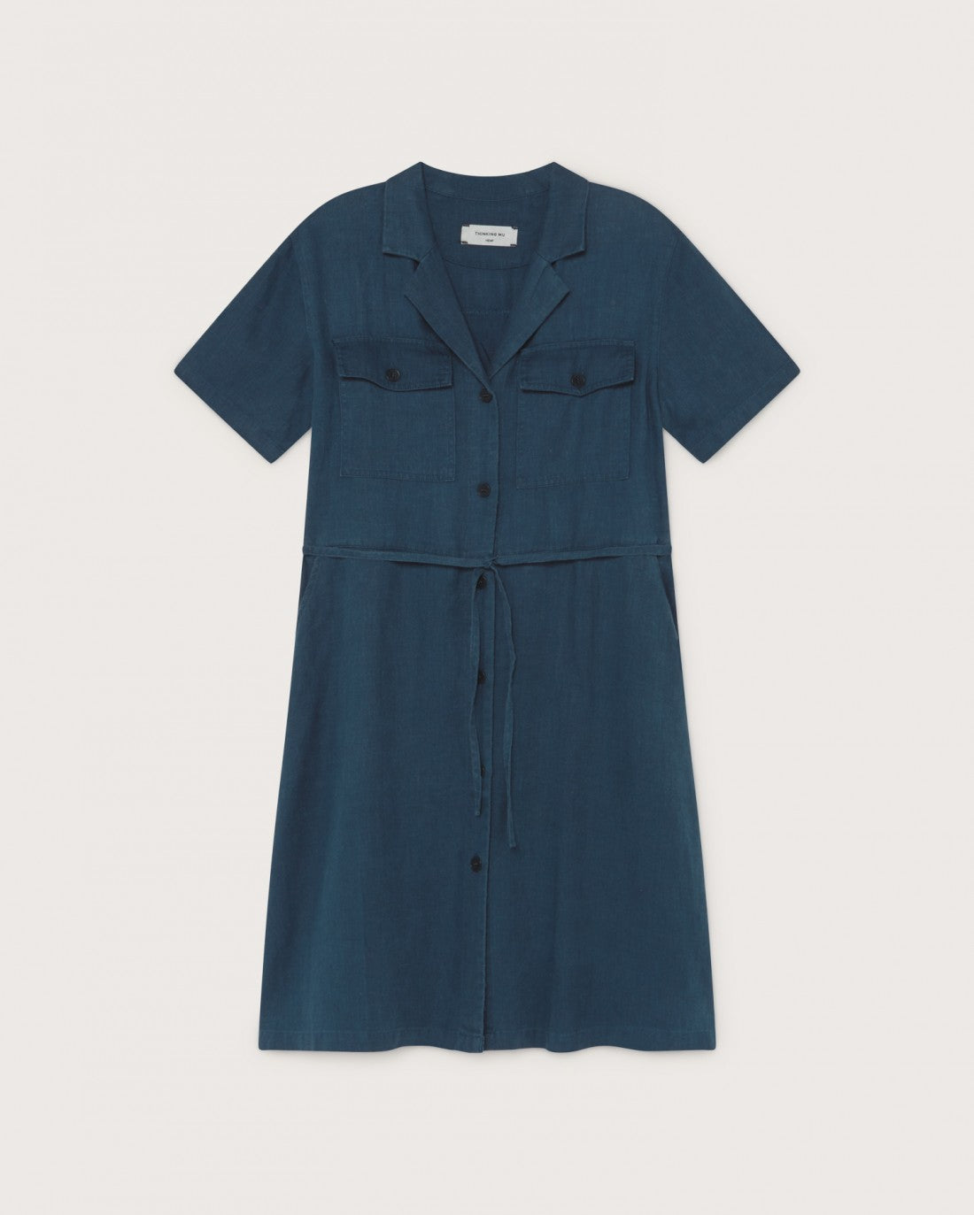 Robe bleu canard en chanvre, coton bio et tencel - Karen