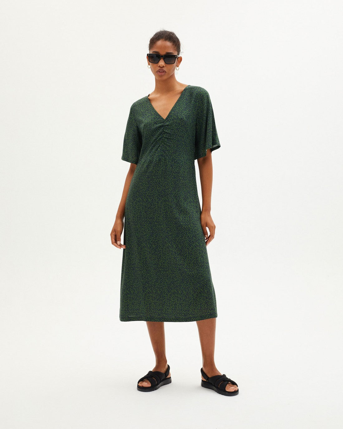 Robe midi verte en Ecovero - GREEN CHAMALEON COCO DRESS