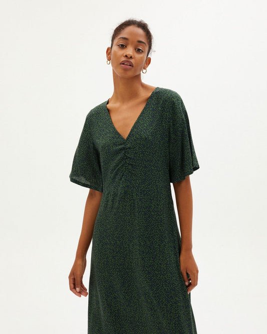 Robe midi verte en Ecovero - GREEN CHAMALEON COCO DRESS