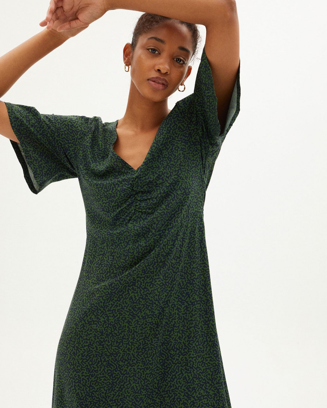 Robe midi verte en Ecovero - GREEN CHAMALEON COCO DRESS