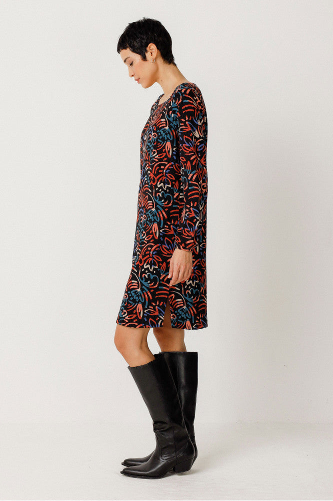 Robe en coton biologique | multicolore "vestido rakel garden"