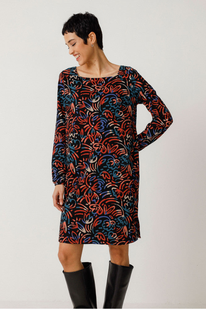 Robe en coton biologique | multicolore "vestido rakel garden"