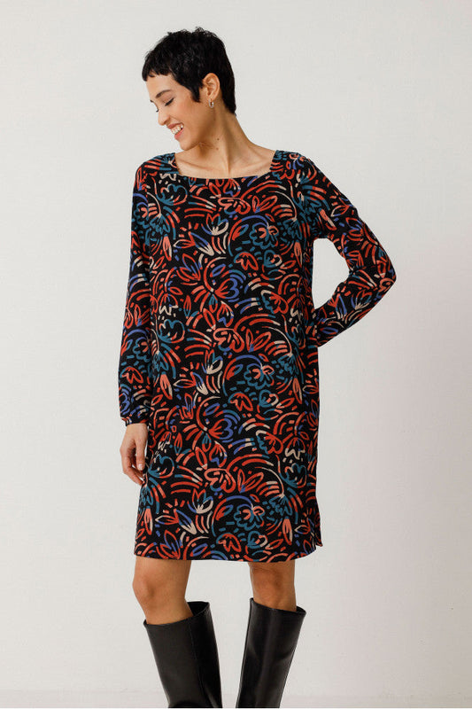 Robe en coton biologique | multicolore "vestido rakel garden"