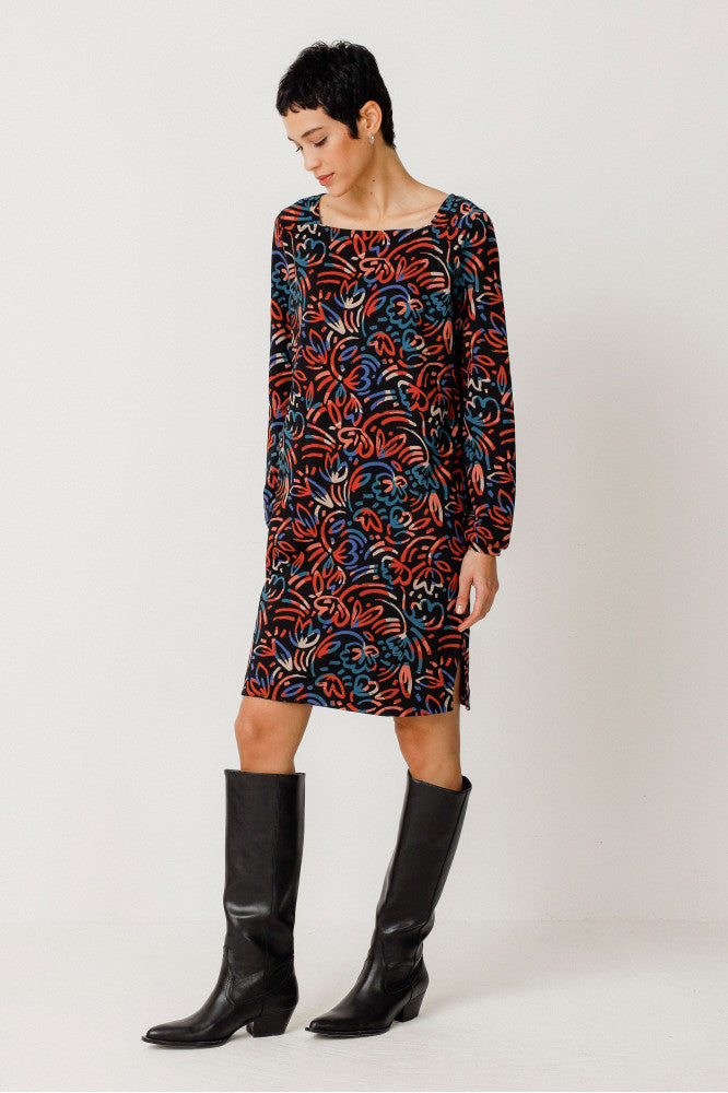 Robe en coton biologique | multicolore "vestido rakel garden"
