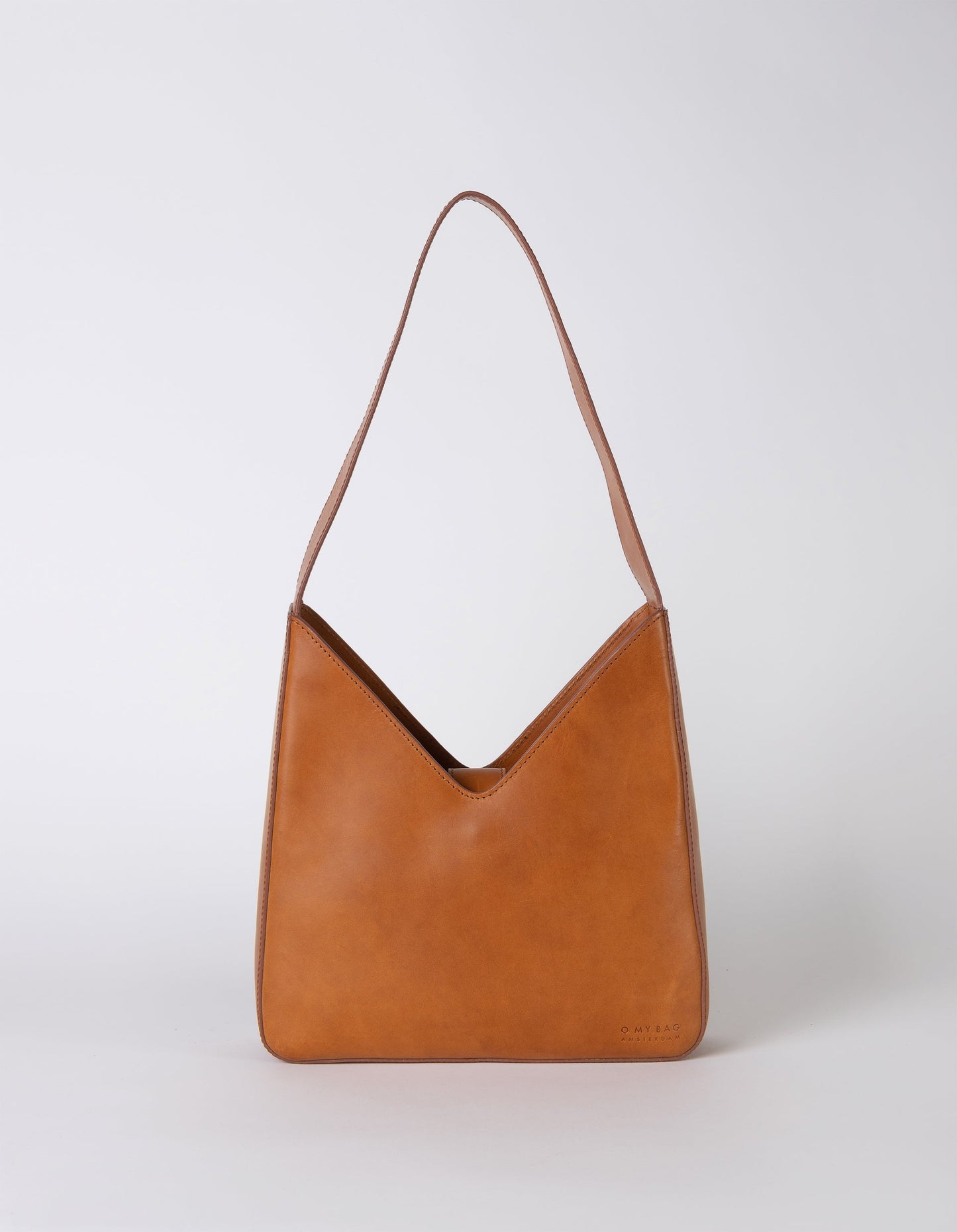 Sac à main en cuir tannage végétal | marron "vicky cognac classic leather"