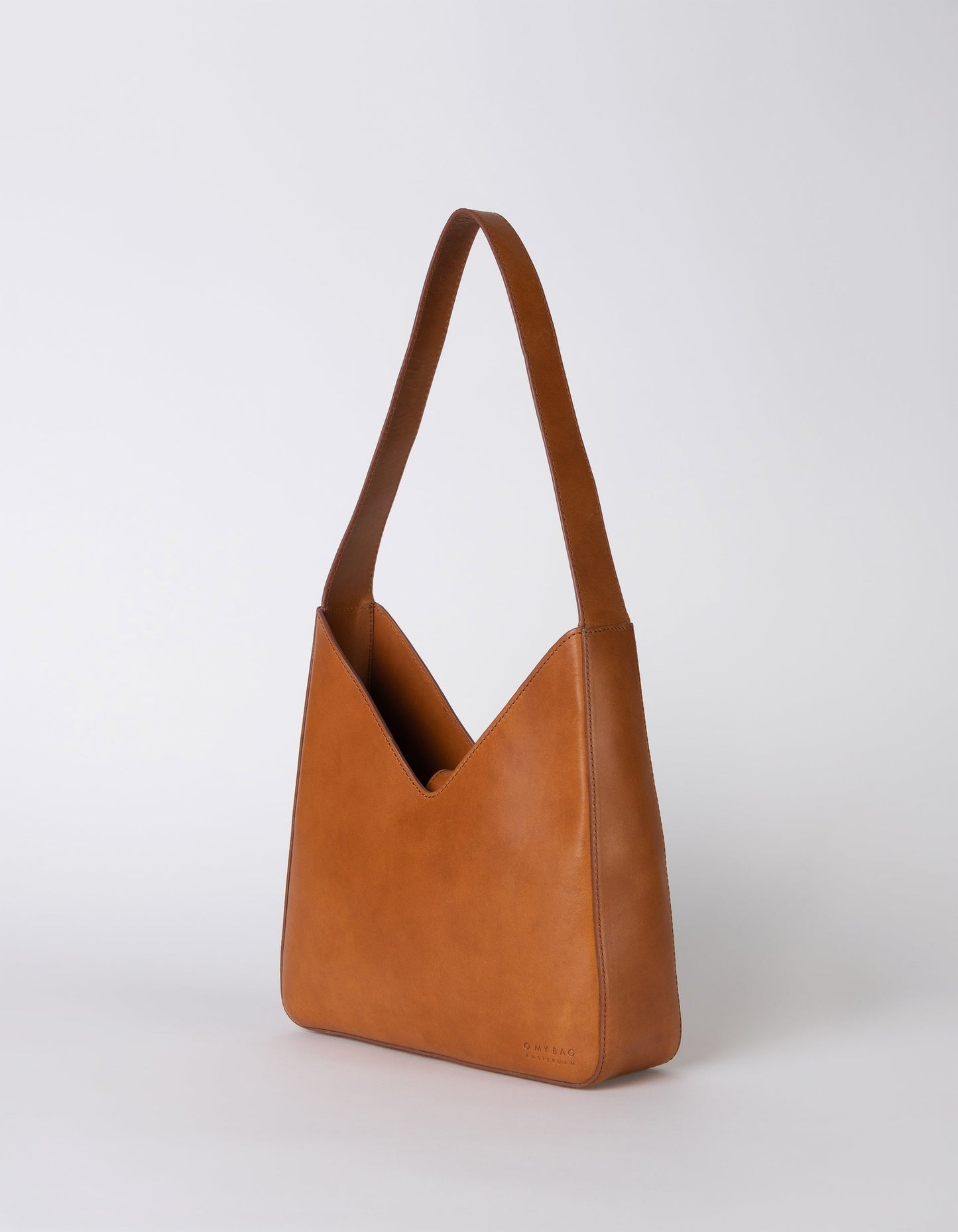Sac à main en cuir tannage végétal | marron "vicky cognac classic leather"