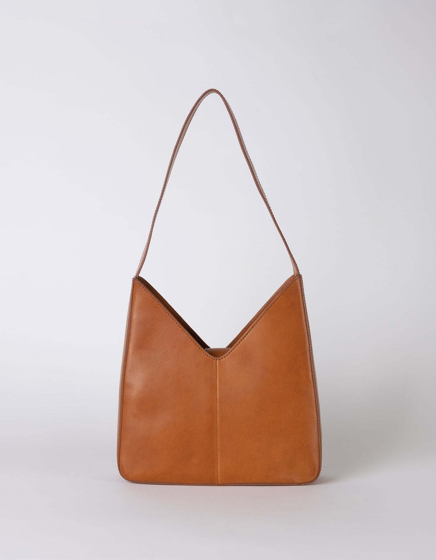 Sac à main en cuir tannage végétal | marron "vicky cognac classic leather"