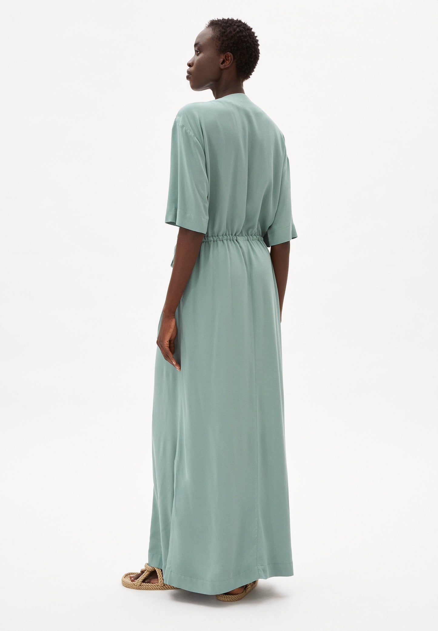 Robe longue vert d'eau en tencel - Viktoriaa