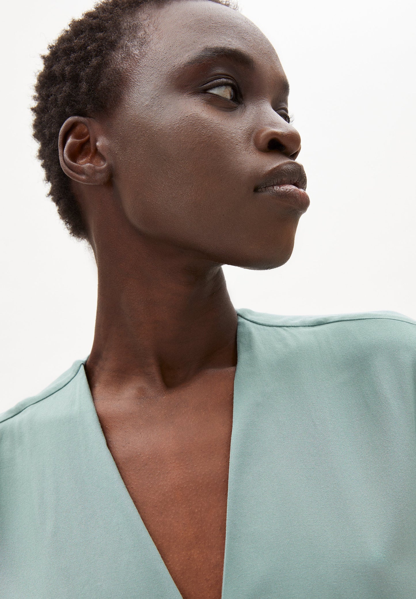 Robe longue vert d'eau en tencel - Viktoriaa