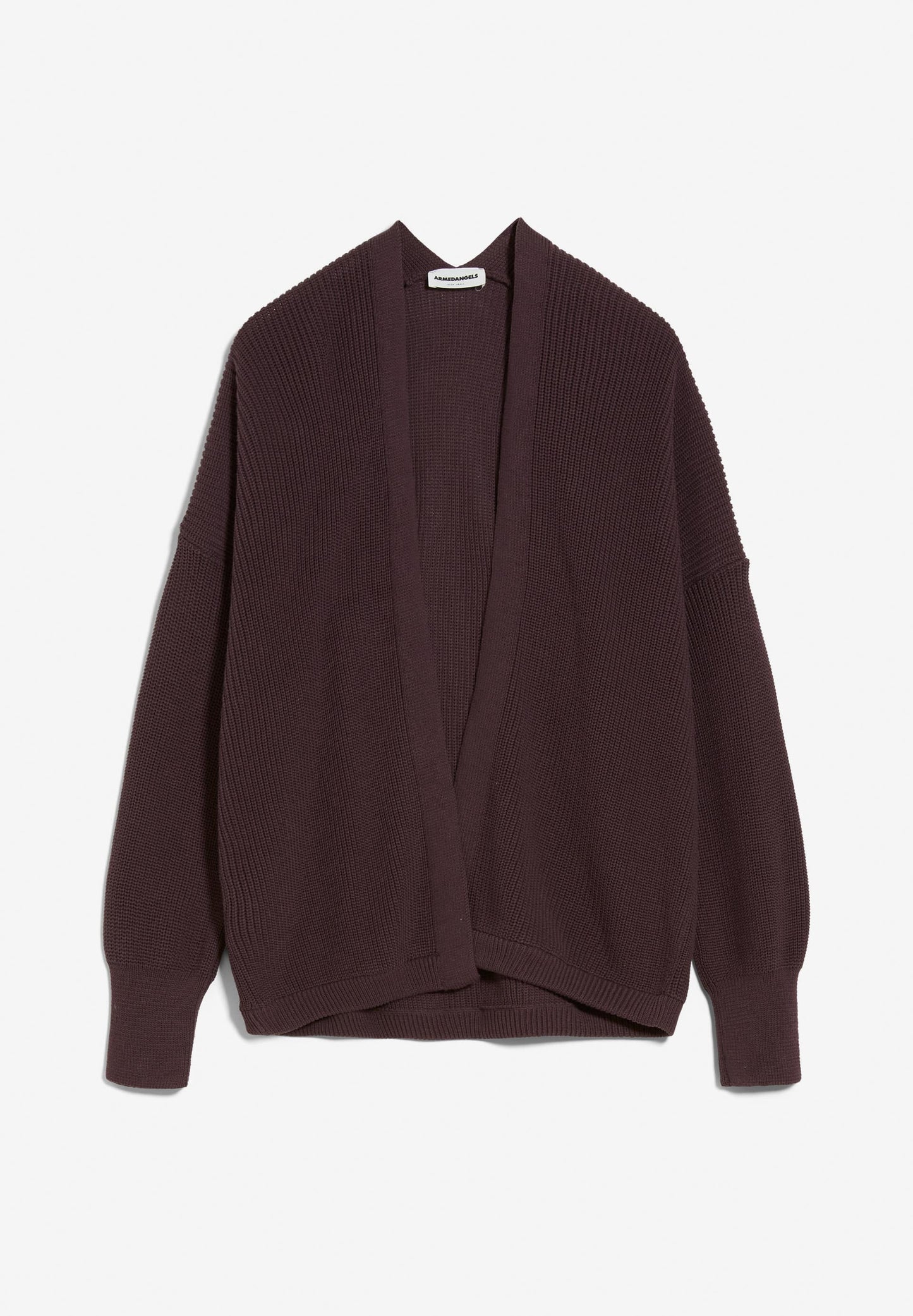 Gilet en maille prune en coton bio - vildanaa soft fudge