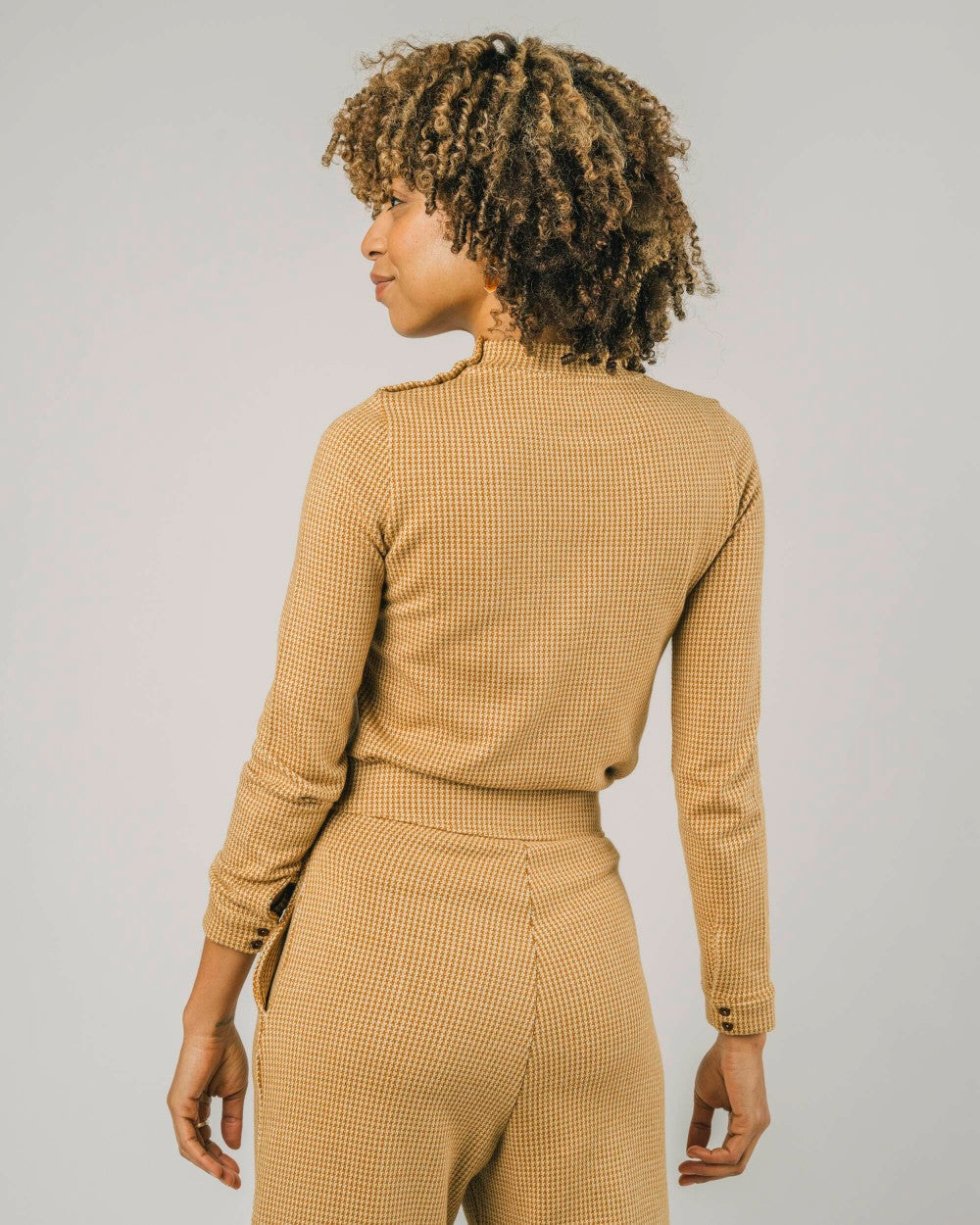 Top manches longues camel en coton bio - jacquard perkins tee pumpkin orange