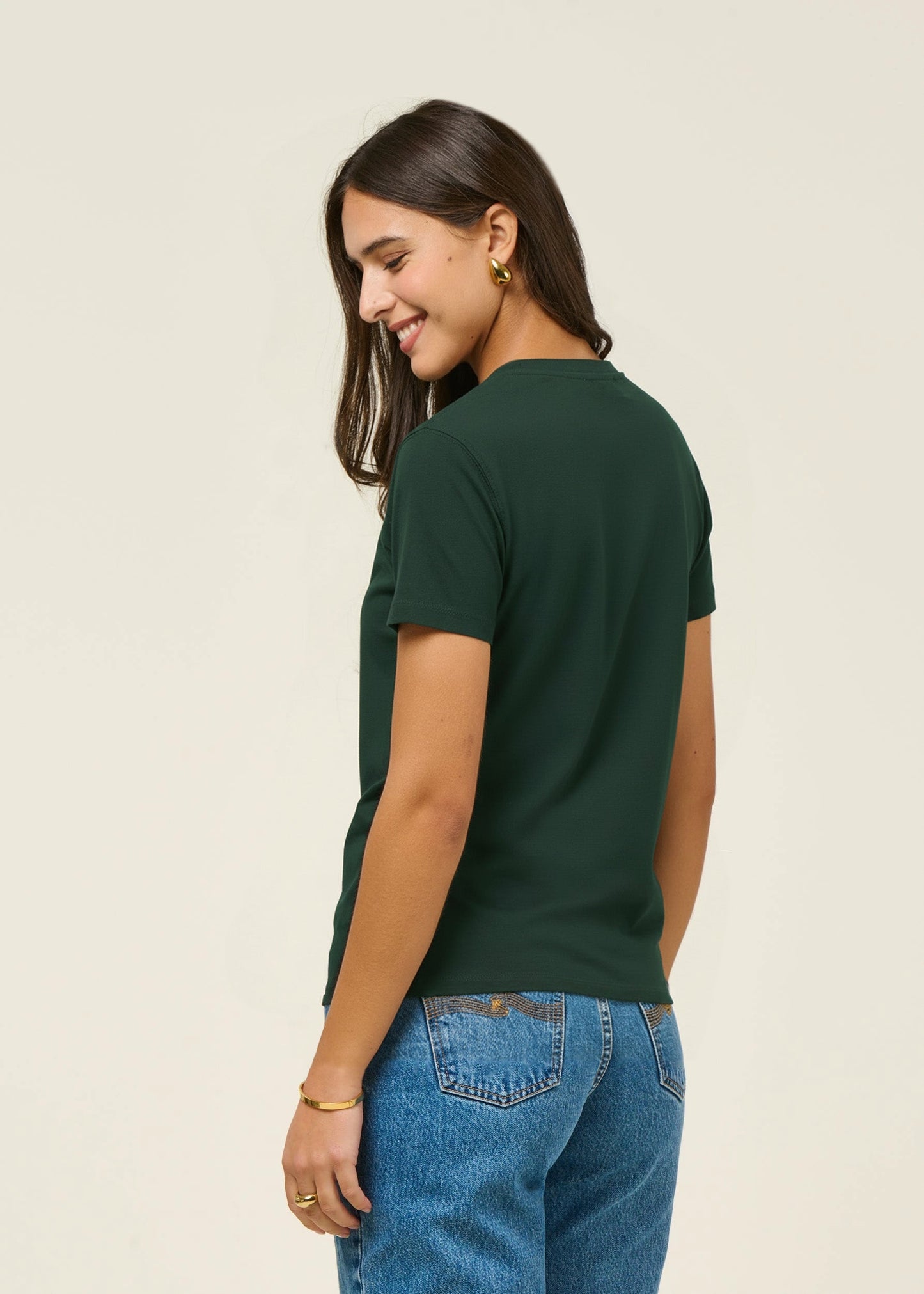 T-shirt classique en coton bio | vert forêt