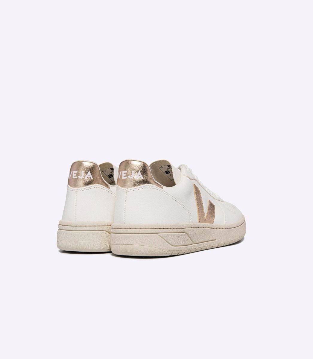 Baskets en cuir sans chrome | doré "v-10 chromefree leather white platine"