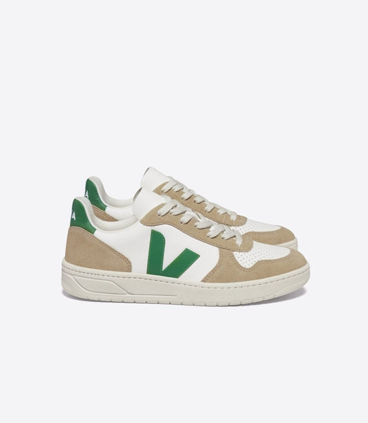 Baskets v-10 chromefree leather extra white emeraude sahara