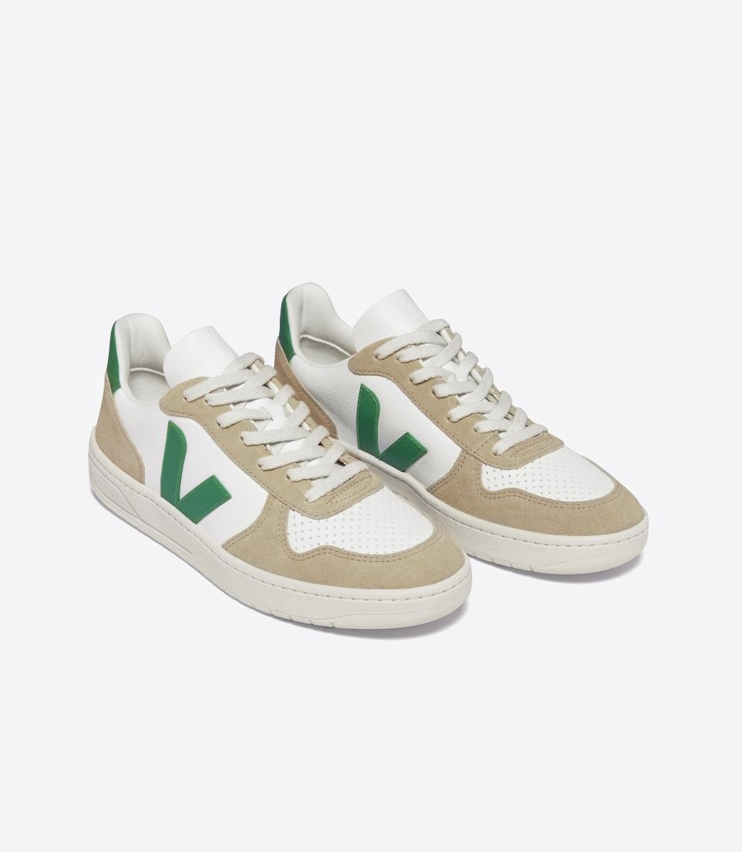 Baskets v-10 chromefree leather extra white emeraude sahara