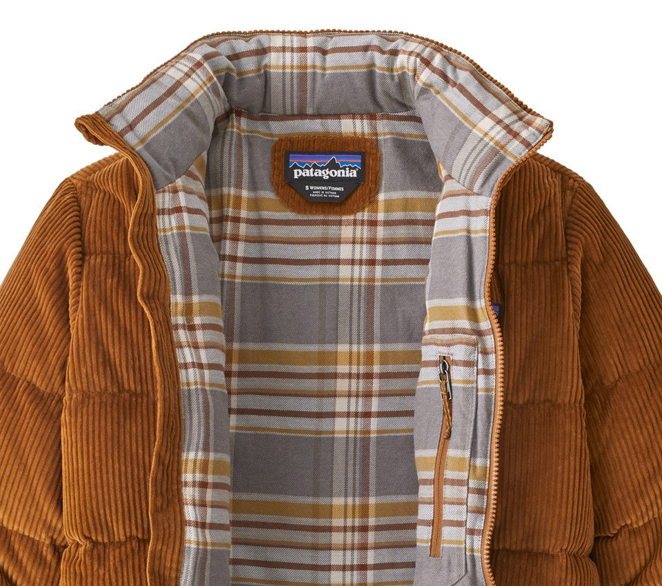 Doudoune velours marron en coton bio - cord fjord