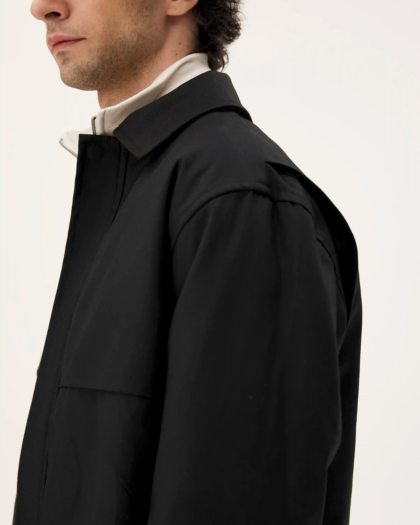 Blouson en coton bio | noir "nevada - padded black"