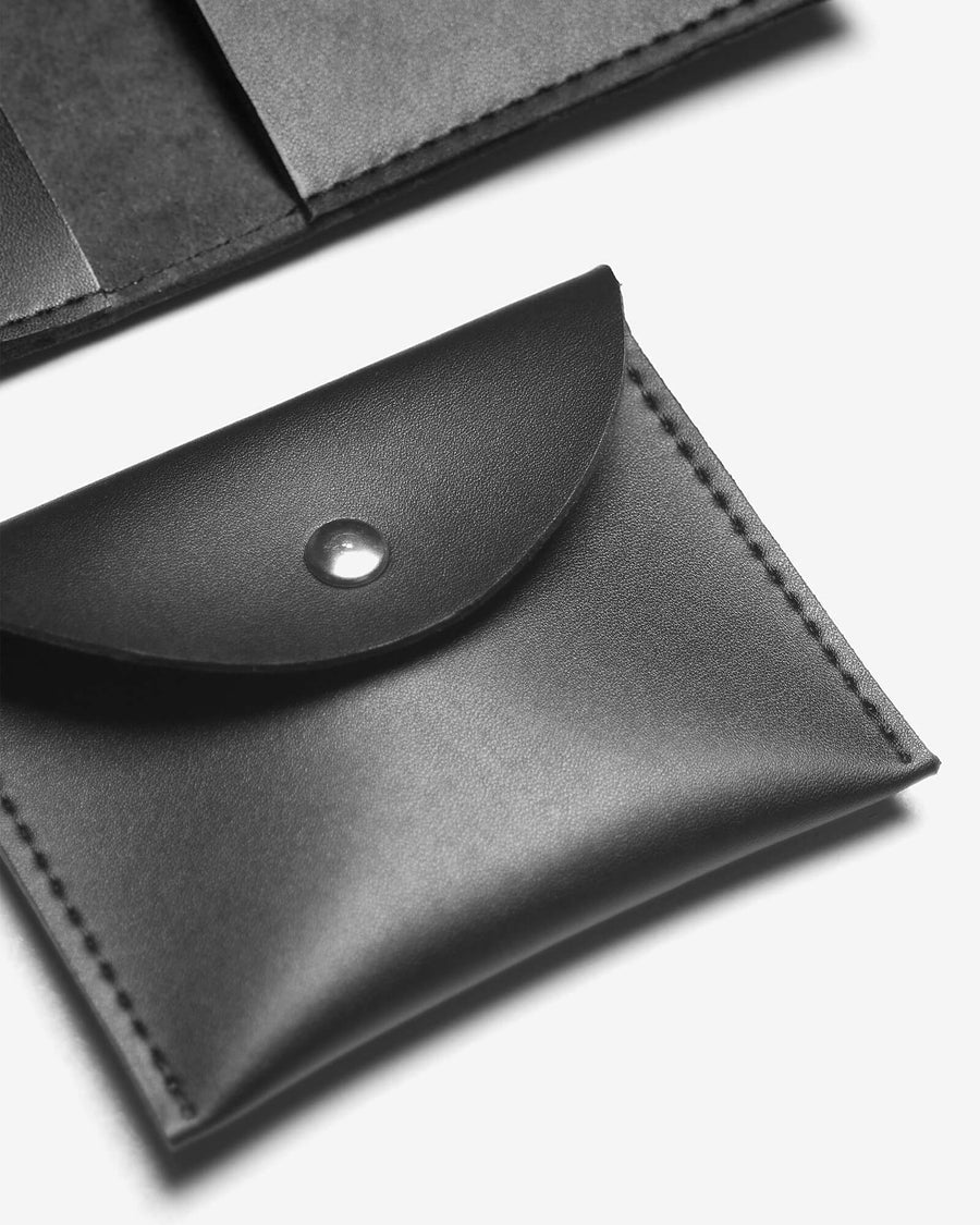 Porte-monnaie noir en matières recyclées - wallet black