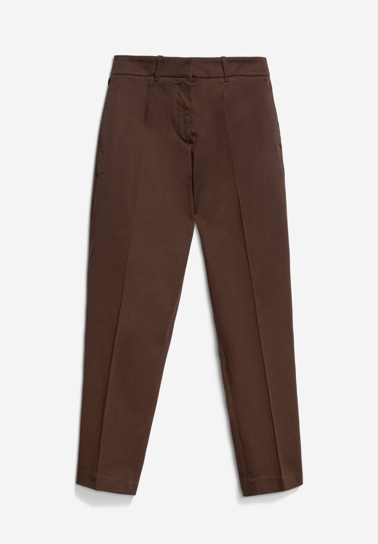 Pantalon à pinces en coton bio | Marron "warmaar deep brown"