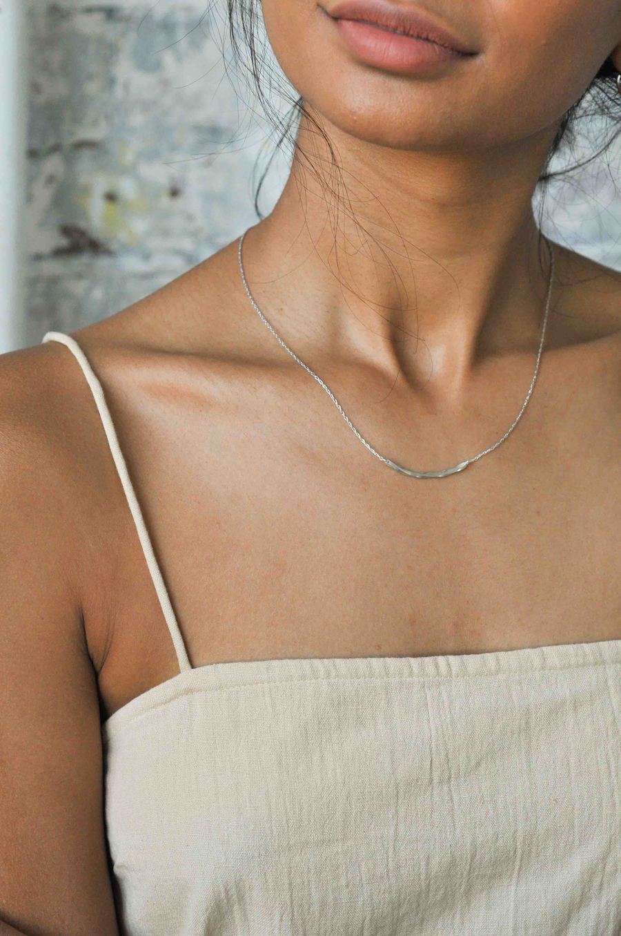 Collier en argent recyclé - Silver Wave Curve
