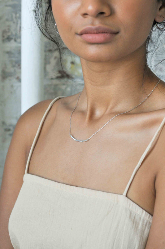 Collier en argent recyclé - Silver Wave Curve