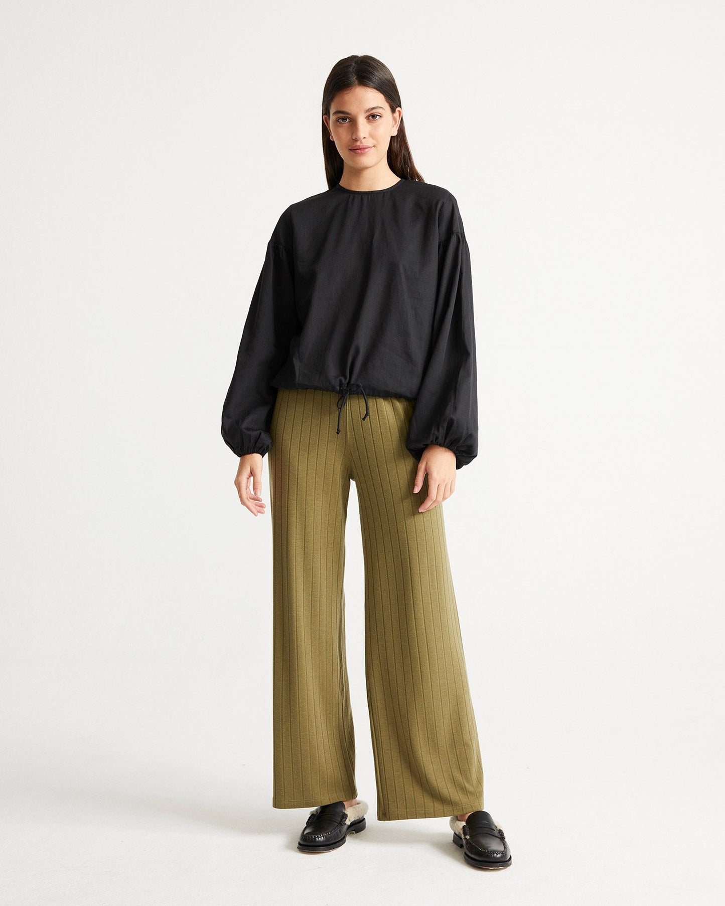 Blouse noire en coton bio - boann black