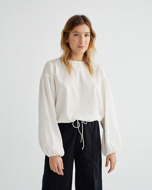 Blouse blanche en coton bio - Boann
