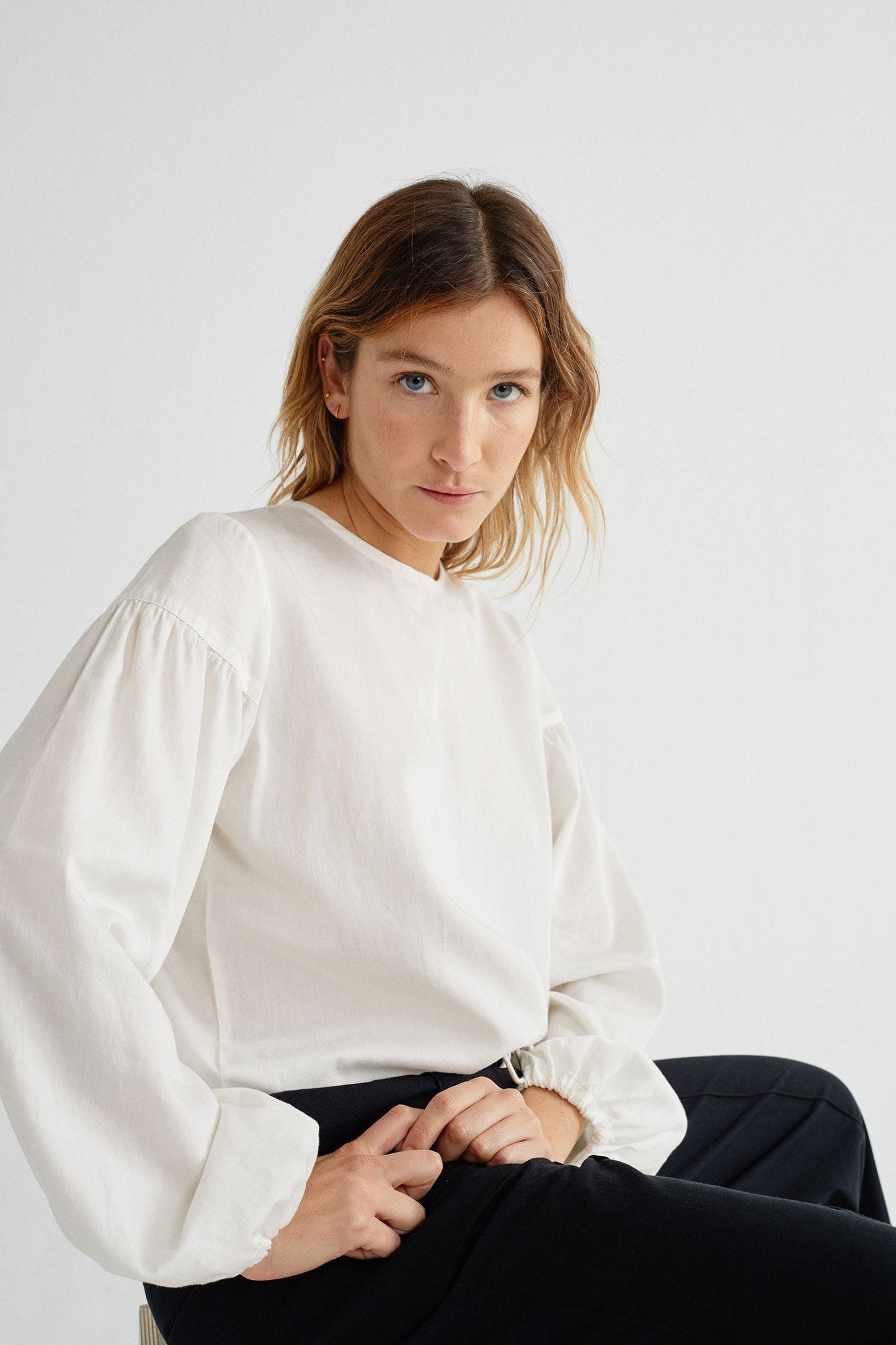 Blouse blanche en coton bio - Boann