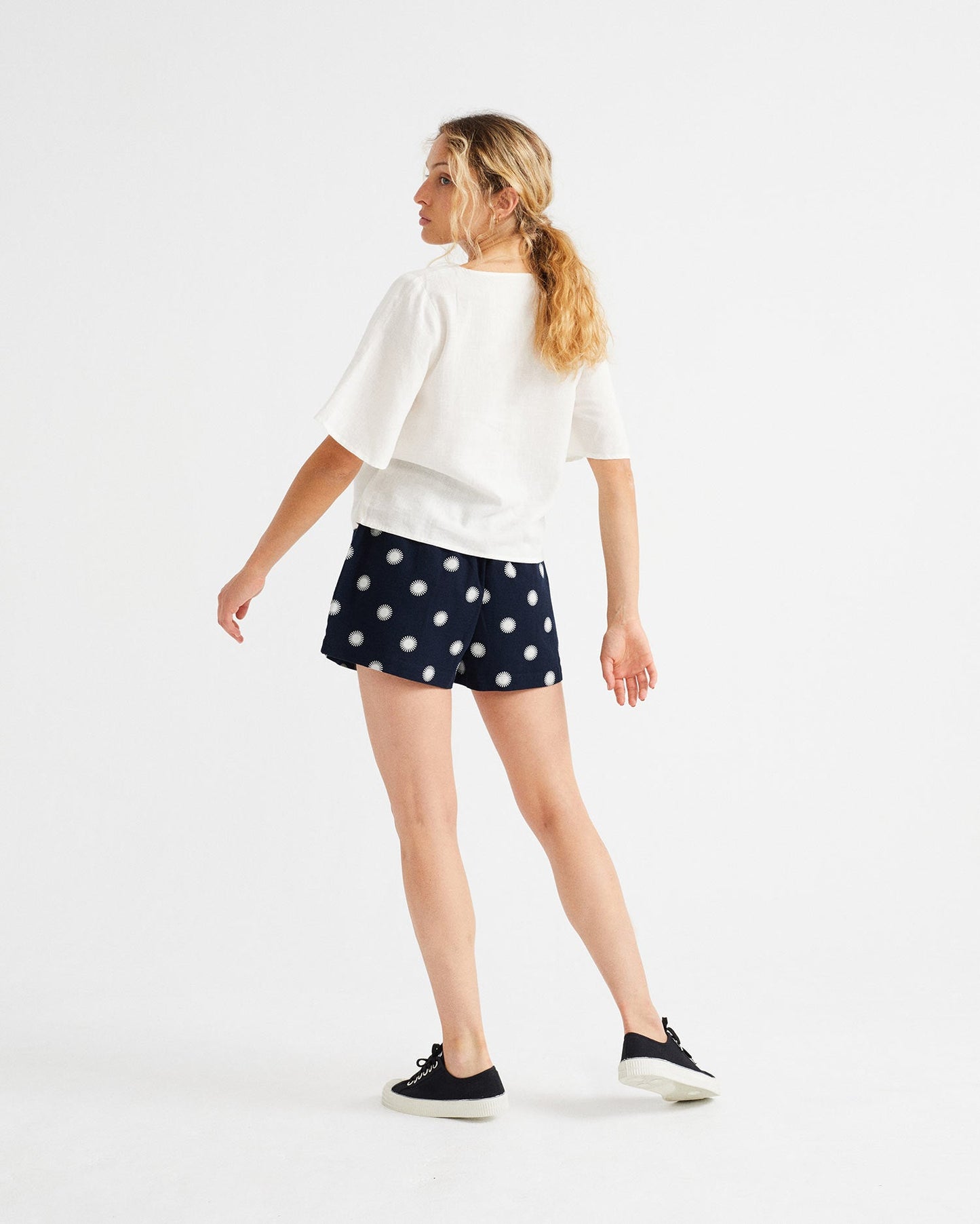 Blouse boutonnée blanche en chanvre et tencel - Libelula