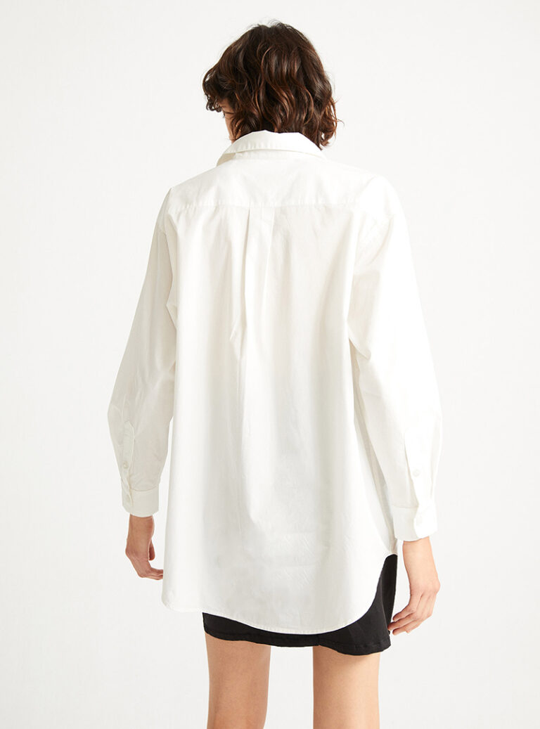 Chemise oversize blanche en coton bio - gia oversize blouse snow white