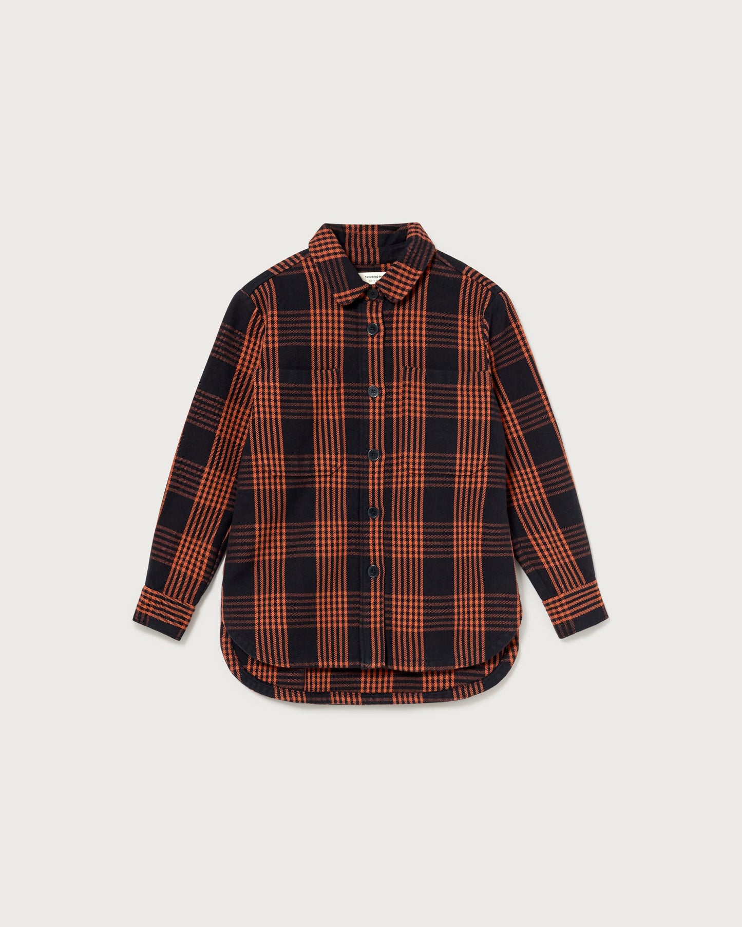 Veste en coton bio | carreaux  "thick checks norita overshirt orange"