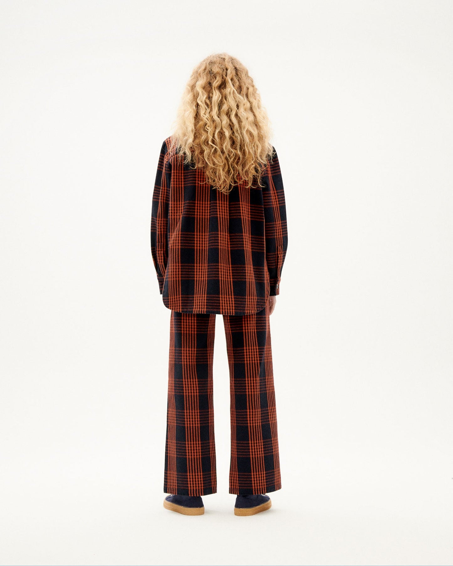 Veste en coton bio | carreaux  "thick checks norita overshirt orange"